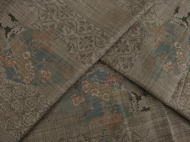 平和屋着物●本場大島紬 カタス9マルキ 吉祥花文 正絹 逸品 AABD4373ck