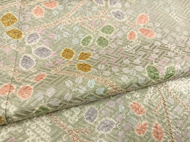 平和屋着物●訪問着 絞り 草花文 正絹 逸品 AABD4402ph
