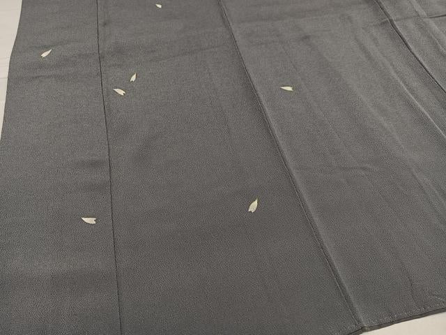 平和屋着物●上質な小紋 桜花弁 金彩 鬼しぼ縮緬 三越扱い 正絹 逸品 AABD4431ph