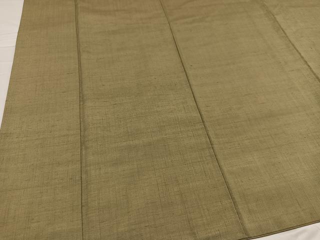 平和屋着物●上質な紬 色無地 油色 正絹 逸品 AABD4475ph