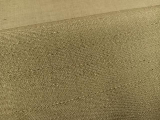 平和屋着物●上質な紬 色無地 油色 正絹 逸品 AABD4475ph
