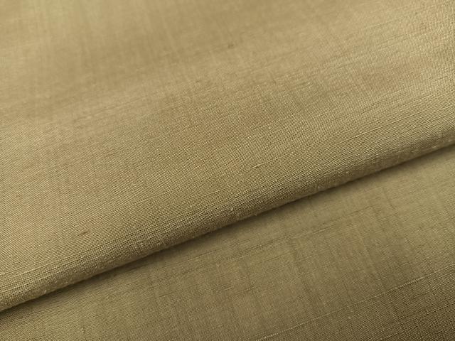平和屋着物●上質な紬 色無地 油色 正絹 逸品 AABD4475ph