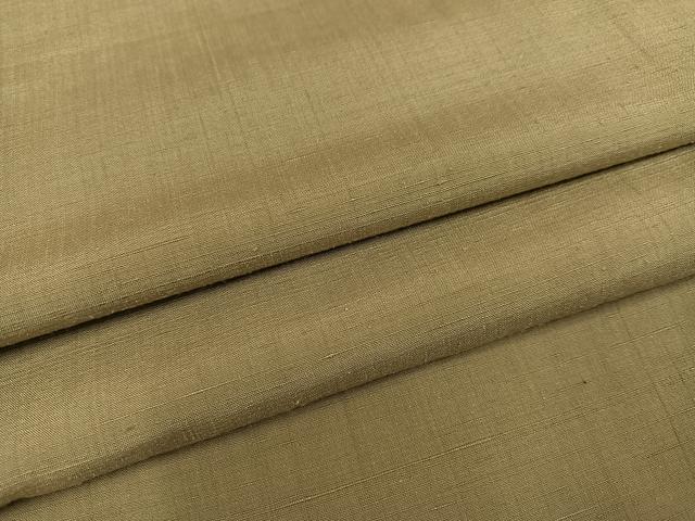 平和屋着物●上質な紬 色無地 油色 正絹 逸品 AABD4475ph