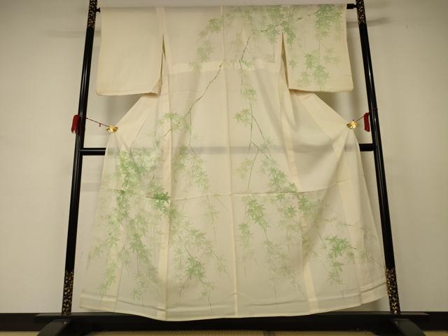 平和屋着物*夏物 訪問着 絽 手描き 楓 正絹 逸品 AABD4484jd
