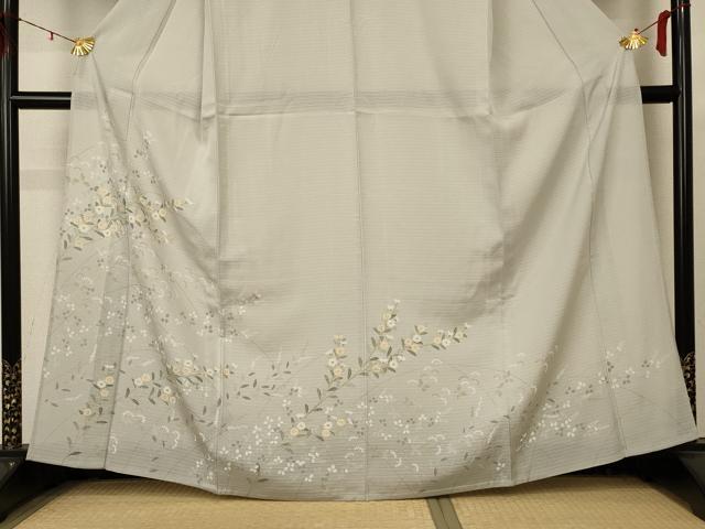 平和屋着物*夏物 訪問着 絽 草花文 金彩 正絹 逸品 AABD4490jd
