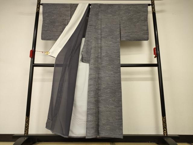 平和屋着物*夏物 小紋 絽 立波文 正絹 逸品 AABD4499jd