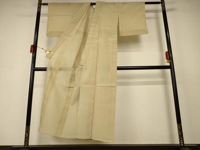 平和屋着物*夏物 小紋 紗 縞 正絹 逸品 AABD4501jd