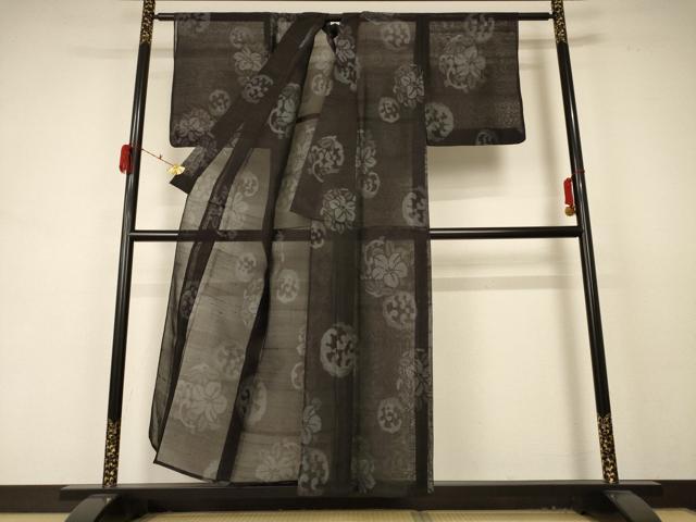 平和屋着物*夏物 上布 草花文 麻 逸品 AABD4503jd
