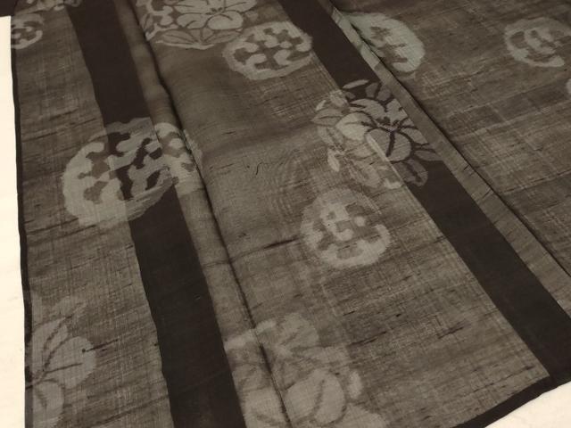 平和屋着物*夏物 上布 草花文 麻 逸品 AABD4503jd
