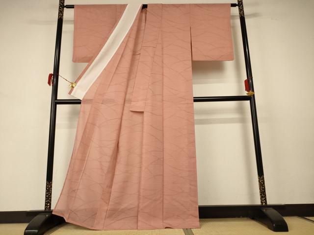 平和屋着物*夏物 色無地 絽 芝紋紗 遠州茶色 正絹 逸品 AABD4505jd