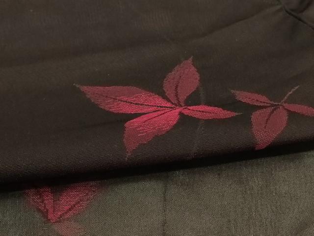 平和屋着物*夏物 小紋 紗 舞葉文 正絹 逸品 未使用 AABD4514jd