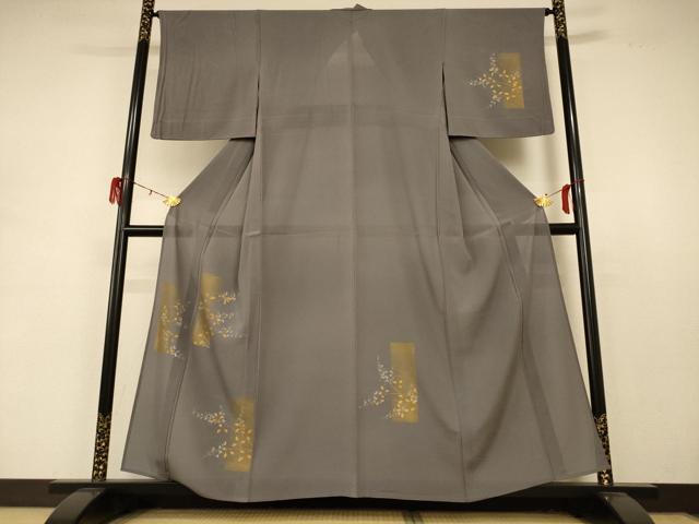 平和屋着物*夏物 訪問着 絽縮緬 色紙草花文 金彩 正絹 逸品 AABD4546jd