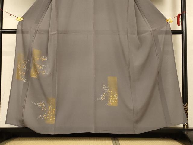 平和屋着物*夏物 訪問着 絽縮緬 色紙草花文 金彩 正絹 逸品 AABD4546jd