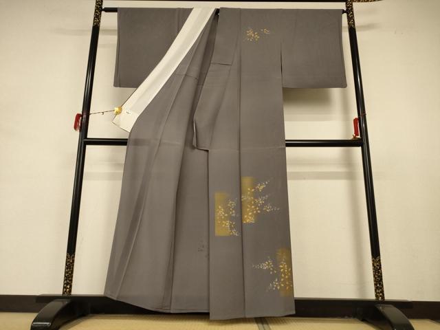 平和屋着物*夏物 訪問着 絽縮緬 色紙草花文 金彩 正絹 逸品 AABD4546jd