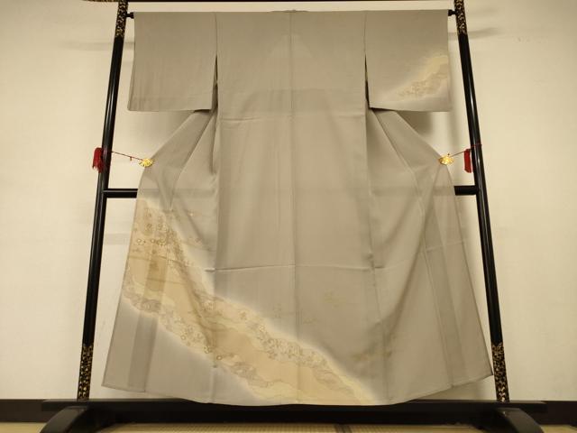 平和屋着物*夏物 訪問着 絽 刺繍 道長花文 暈し染め 金彩 正絹 逸品 AABD4549jd
