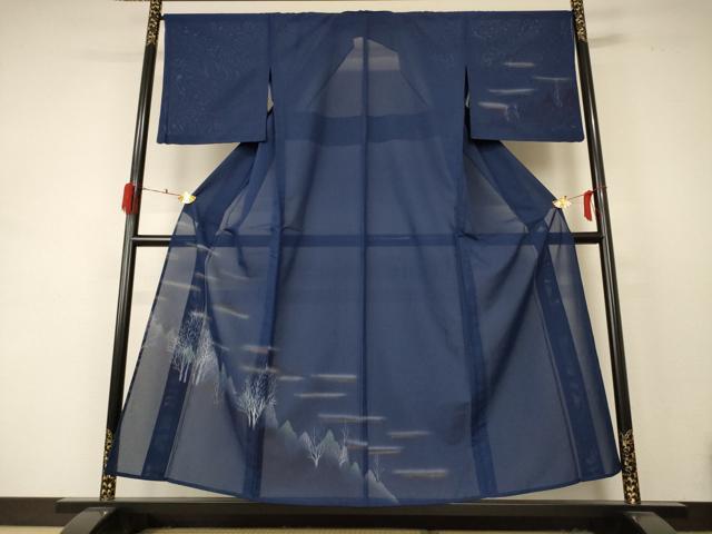 平和屋着物*夏物 訪問着 絽 風景文 暈し染め 金彩 正絹 逸品 AABD4556jd