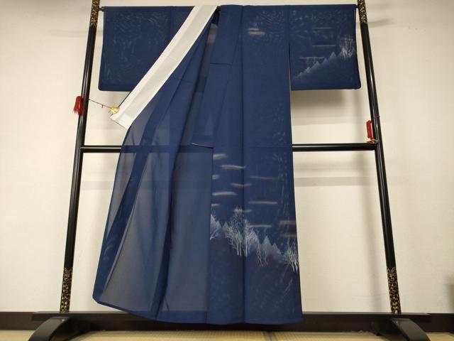 平和屋着物*夏物 訪問着 絽 風景文 暈し染め 金彩 正絹 逸品 AABD4556jd