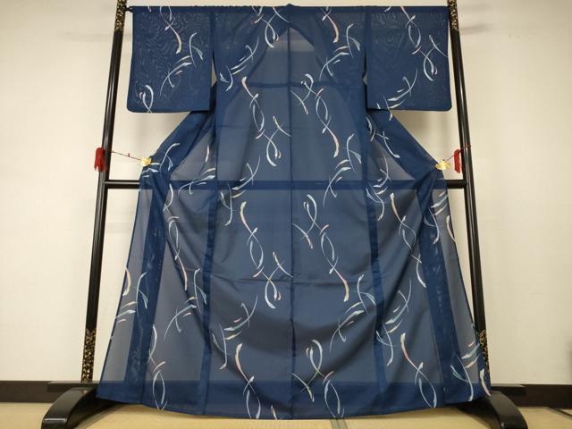 平和屋着物*夏物 小紋 絽 霞文 洗える着物 AABD4560jd