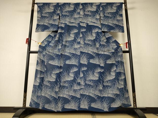 平和屋着物*夏物 小紋 絽 草葉文 正絹 逸品 AABD4562jd