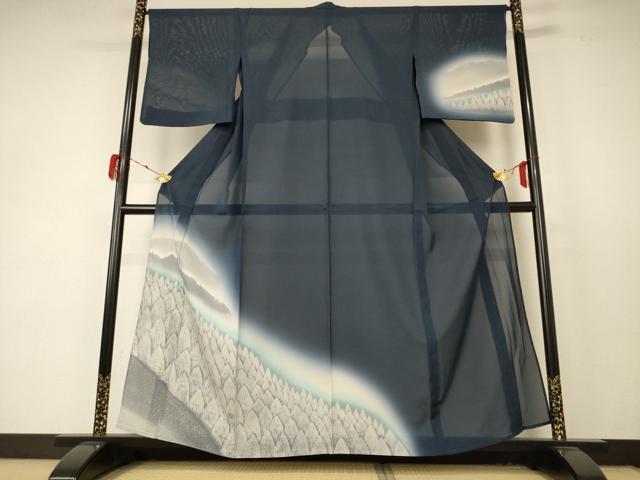 平和屋着物*夏物 訪問着 絽 風景文 暈し染め 正絹 逸品 AABD4570jd