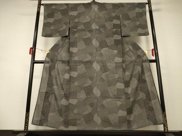 平和屋着物*夏物 小紋 絽 切嵌花文 正絹 逸品 AABD4573jd
