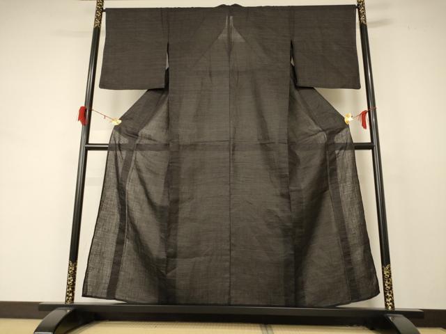 平和屋着物*夏物 石川県指定無形文化財 能登上布 本麻手織上布 横段文 麻 逸品 AABD4580jd
