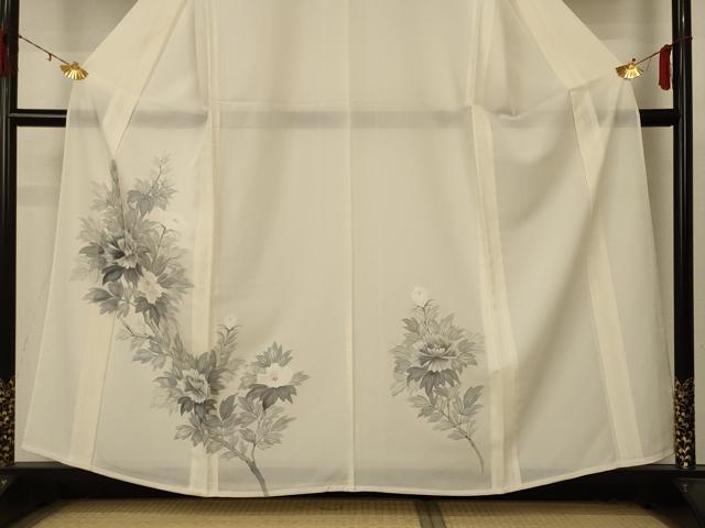 平和屋着物*夏物 訪問着 絽 手描き 草花文 正絹 逸品 未使用 AABD4586jd