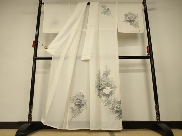 平和屋着物*夏物 訪問着 絽 手描き 草花文 正絹 逸品 未使用 AABD4586jd
