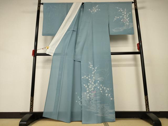 平和屋着物*夏物 訪問着 絽 草花文 正絹 逸品 AABD4587jd