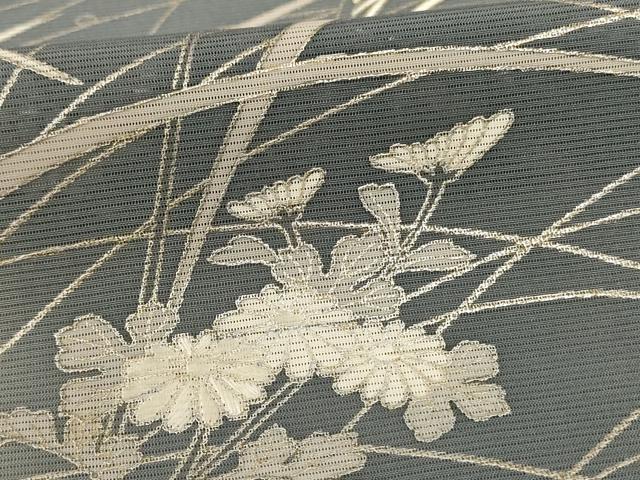 平和屋着物*夏物 訪問着 絽 草花文 暈し染め 銀彩 正絹 逸品 AABD4589jd