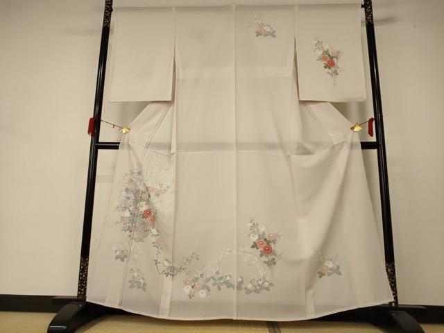平和屋着物*夏物 訪問着 絽 飾花文 正絹 逸品 AABD4602jd