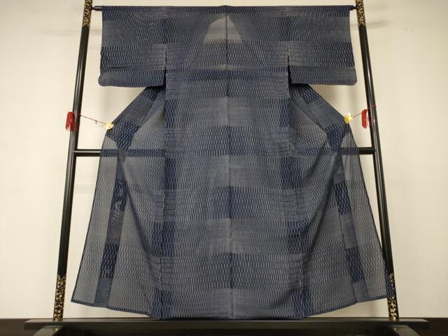 平和屋着物*夏物 小紋 絽 変わり縞 正絹 逸品 AABD4605jd