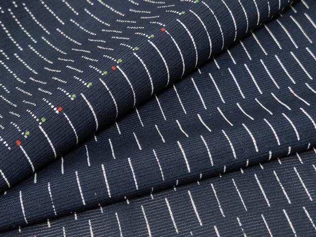 平和屋着物*夏物 小紋 絽 変わり縞 正絹 逸品 AABD4605jd
