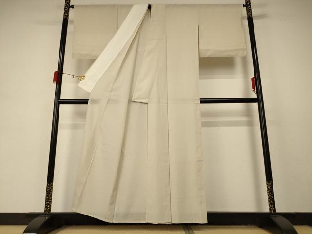 平和屋着物*夏物 色無地 紗 紬地 枯色 正絹 逸品 AABD4609jd