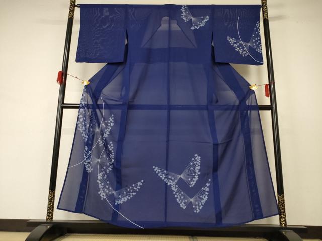 平和屋着物*夏物 訪問着 絽 花蝶文 金彩 正絹 逸品 AABD4622jd