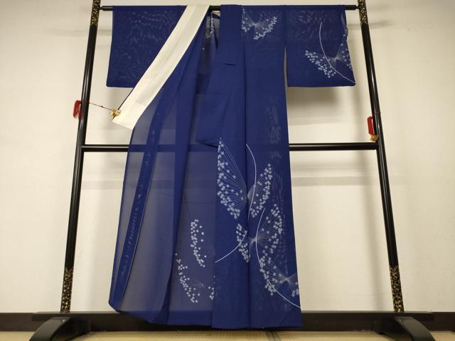 平和屋着物*夏物 訪問着 絽 花蝶文 金彩 正絹 逸品 AABD4622jd