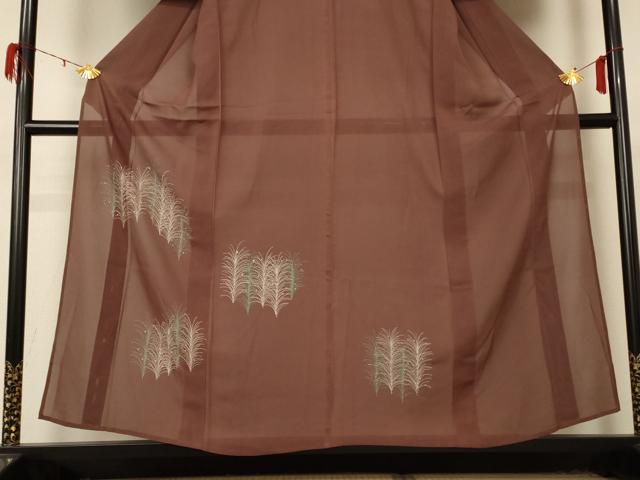 平和屋着物*夏物 訪問着 絽 刺繍 草葉文 正絹 逸品 AABD4623jd