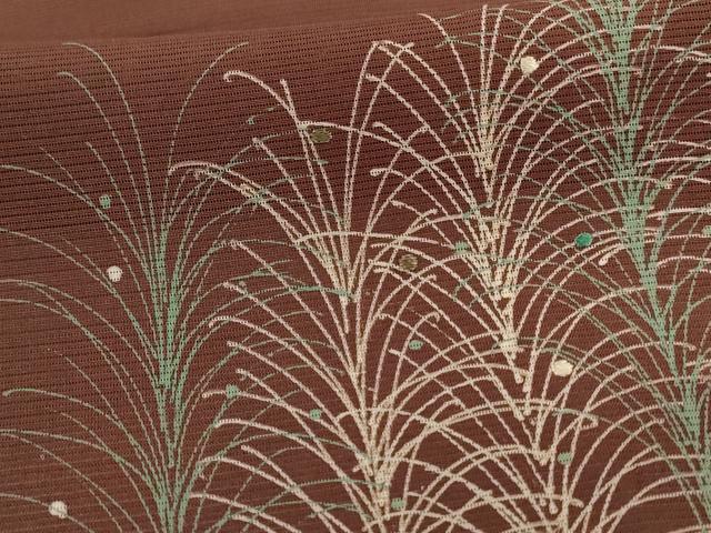 平和屋着物*夏物 訪問着 絽 刺繍 草葉文 正絹 逸品 AABD4623jd