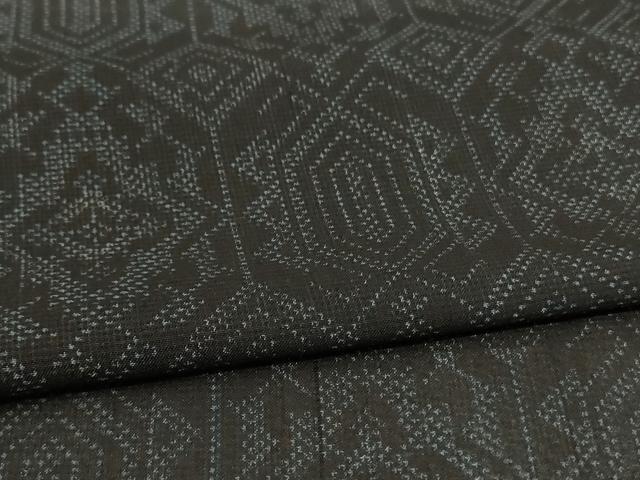 平和屋着物*夏物 本場大島紬 夏大島 幾何学文様 正絹 逸品 AABD4624jd