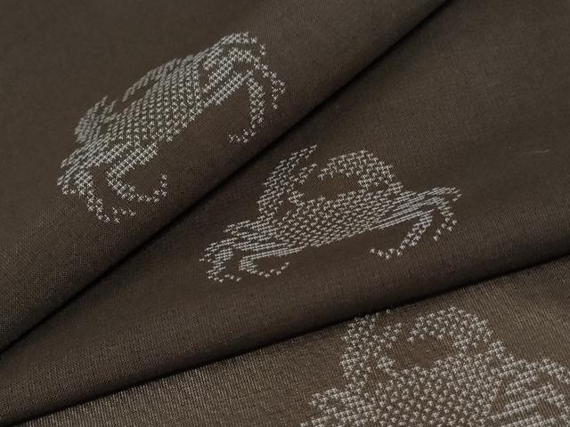 平和屋着物＊夏物 本場大島紬 夏大島 蟹 正絹 逸品 AABD4632jd