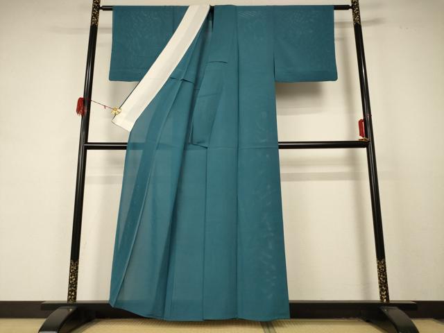 平和屋着物*夏物 色無地 絽 青碧色 正絹 逸品 AABD4638jd