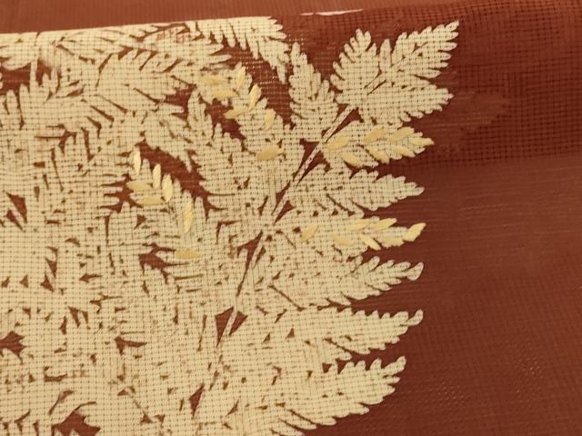 平和屋着物*夏物 訪問着 絽 刺繍 枝葉文 金彩 正絹 逸品 AABD4639jd