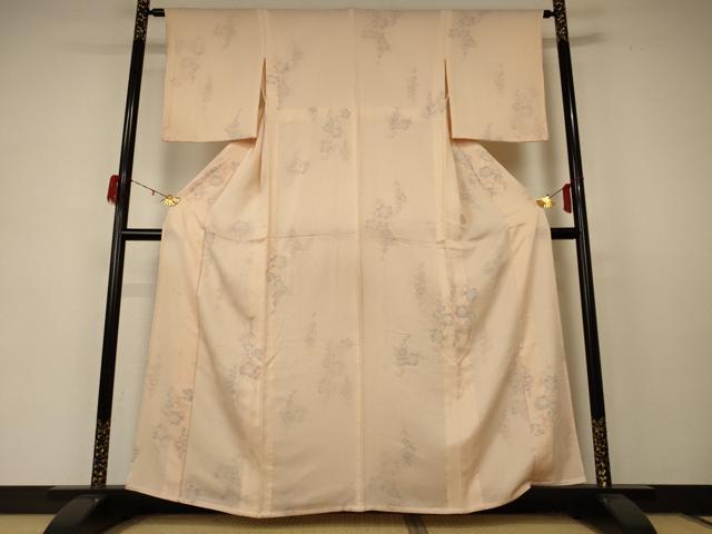 平和屋着物▽上質な小紋 無双 紗×絽 舞花文 正絹 逸品 AABD4640jd