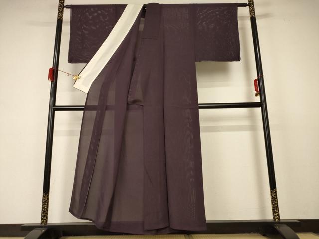 平和屋着物*夏物 色無地 絽 黒鳶色 正絹 逸品 AABD4652jd