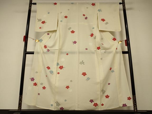 平和屋着物*夏物 小紋 絽 舞花文 正絹 逸品 AABD4653jd