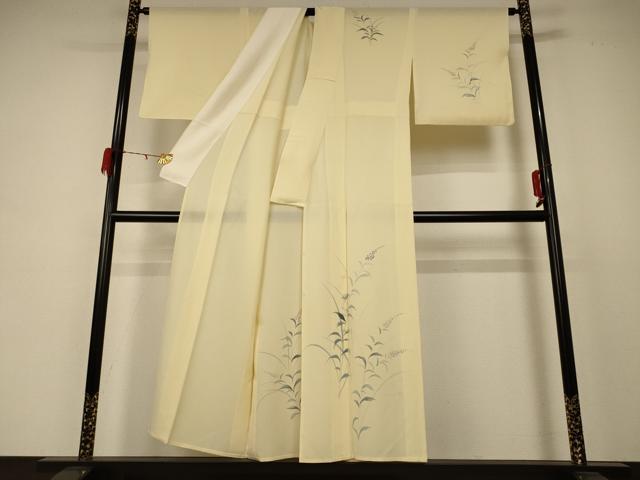 平和屋着物*夏物 訪問着 絽 手描き 草花文 正絹 逸品 AABD4675jd