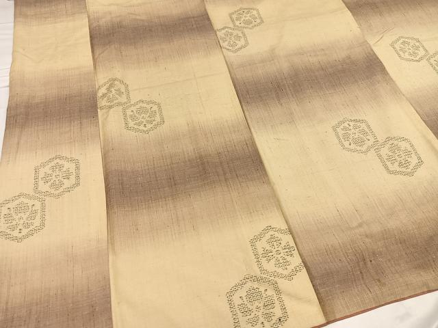 平和屋着物●上質な紬 亀甲花文 正絹 逸品 AABD4738ph