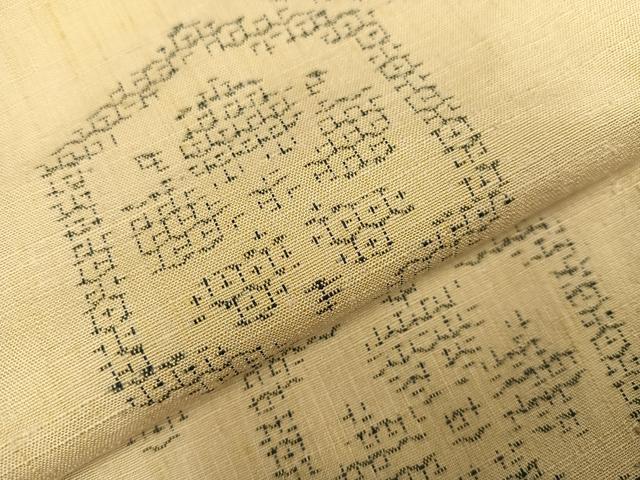 平和屋着物●上質な紬 亀甲花文 正絹 逸品 AABD4738ph