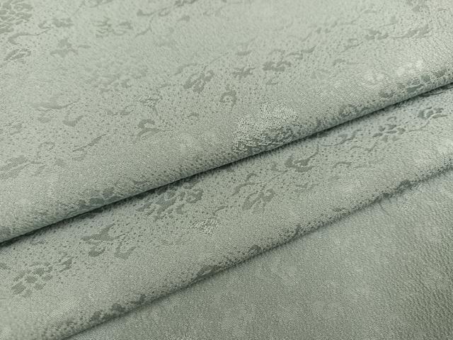 平和屋着物●上質な色無地 花唐草地紋 湊鼠色 正絹 逸品 AABD4786ph