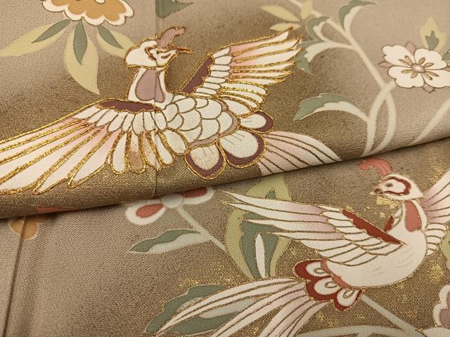 平和屋着物●豪華色留袖 駒刺繍 花鳥更紗 暈し染め 金彩 正絹 逸品 AABD4794ph